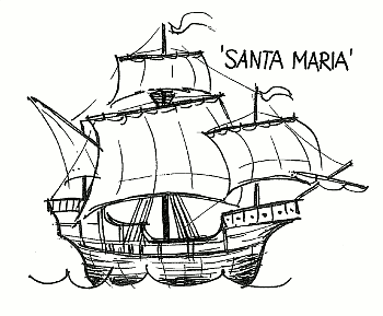 mit der Karacke 'Santa Maria' unternahm Kolumbus 1492 seine erste Expedition
